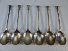 Set of six Birmingham hallmarked teaspoons by William Suckling Ltd (weight approx 59g)