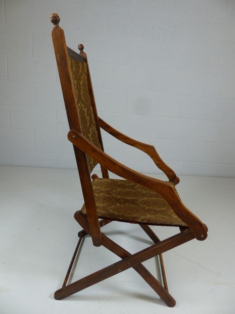 Victorian Folding campaign - beach chair with carpet upholstery. - Image 3 of 3