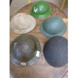 MILITARIA - 5 Military war helmets