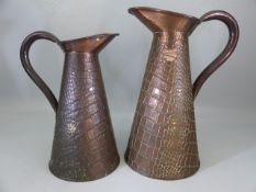 Copper vintage jugs with Snakeskin effect design