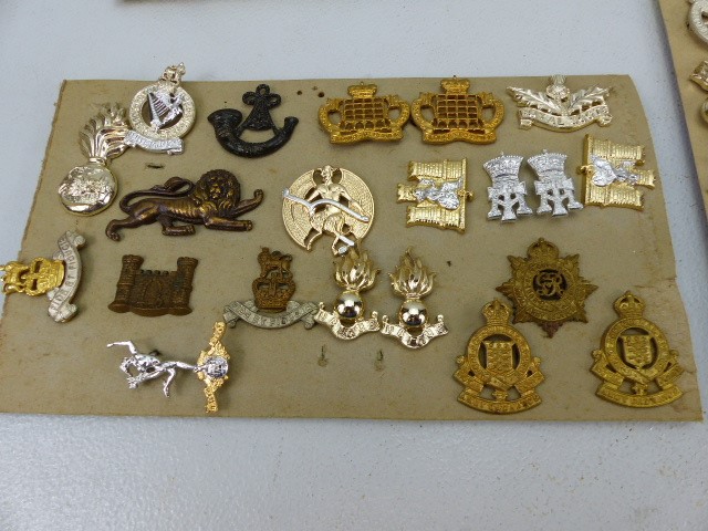 Selection of cap and arm badges mounted on card - Image 2 of 7