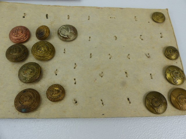 Selection of cap and arm badges mounted on card - Image 4 of 7