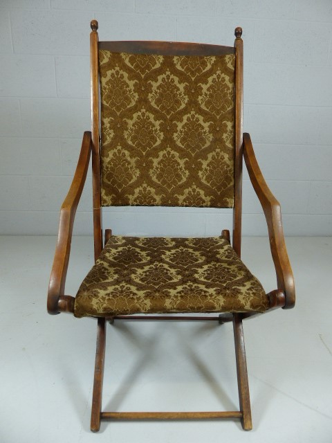 Victorian Folding campaign - beach chair with carpet upholstery.