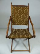 Victorian Folding campaign - beach chair with carpet upholstery.