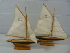 Two model pond yachts