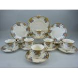 Art Deco Wetley china part tea set marked no 9558.