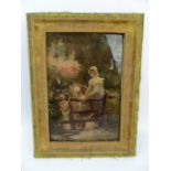 An Unusual late 19th Century Reverse painting on glass. Dated 1893 signature indistinct.