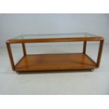 Nathan glass topped mid-century coffee table