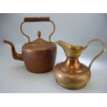 Two antique copper kettles