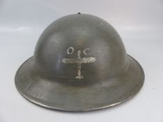 WWII Military helmet with leather liner