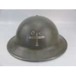 WWII Military helmet with leather liner