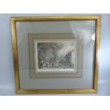 Lithograph titled 'Boulevarde Italiens' glazed and framed