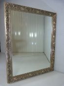 Large silver framed with foliate detail wall mirror