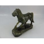 Jade carved horse on Plinth possibly Chinese.