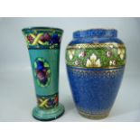 Minton Rotique flared vase and one other baluster vase