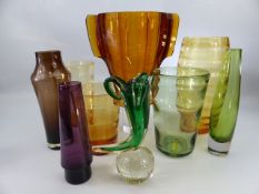 Large selection of coloured glass to include Holmgarrd