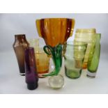 Large selection of coloured glass to include Holmgarrd