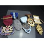 Five Royal Masonic medals with clasps and ribbons
