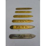 Thomas Pink hallmarked silver collar stiffener along with a large selection of Gold Plated Pink.