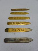 Thomas Pink hallmarked silver collar stiffener along with a large selection of Gold Plated Pink.