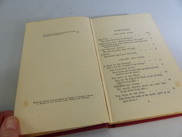 RUDYARD KIPLING - Set of seven red calf leather bound books to include The Day's Work, The Seven - Image 11 of 11