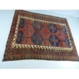 Red Ground hand woven Persian Hamadan Lori carpet