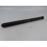 Turned wooden Police Truncheon stamped "Y" & "O"