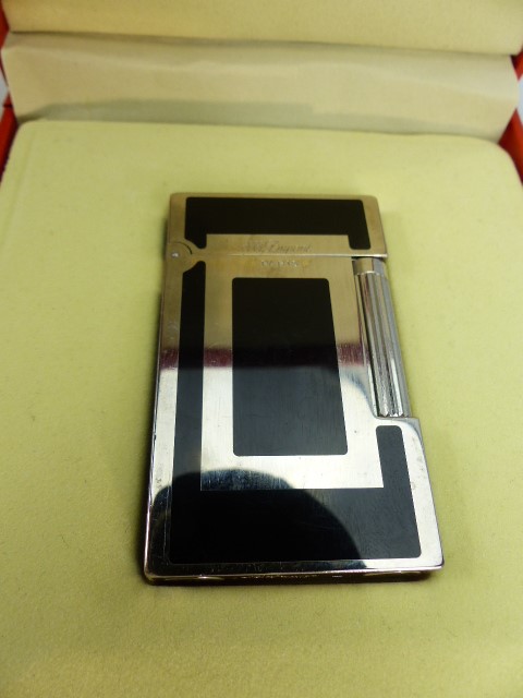 Two boxed DUPONT black and white lighters (Paris) with additional St DUPONT cigar lighter - Image 3 of 6