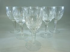 Set of 6 Waterford crystal wine glasses