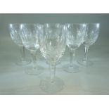 Set of 6 Waterford crystal wine glasses