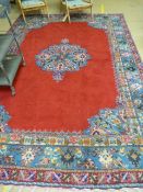 Large red ground Moroccan carpet