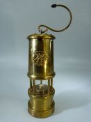 Small Brass Welsh miners lamp with hook