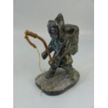 Jade Fisherman Inuit style carving on base approx 25cm tall
