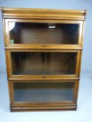 Globe Wernicke three piece oak sectional bookcase.