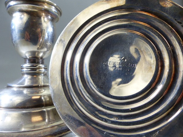 Pair of squat Silver candlesticks marked to base ART SILVERWARE sterling 950 - Image 3 of 3