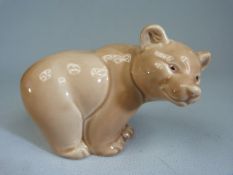 Poole Pottery Glazed bear, hippo and cat