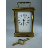 French Brass carriage clock - small amount of damage to top.