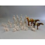 Chinese Blanc de Chine figures depicting the animals of the Chinese Lunar Calender, along with