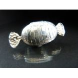 Hallmarked silver (925) pill box in the form of a sweet. Approx weight - 14.1g