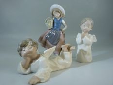 Lladro three figures of children