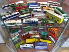 Large collection of Die Cast boxed and unboxed buses