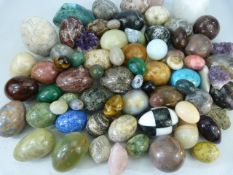 Gemstones - Large collection of various ovoid Gemstones to include Tiger's Eye, Quartz, Mallachite