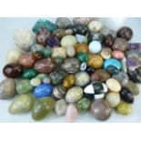 Gemstones - Large collection of various ovoid Gemstones to include Tiger's Eye, Quartz, Mallachite