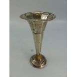 Small hallmarked silver bud vase A/F