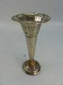 Small hallmarked silver bud vase A/F