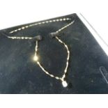 9ct Gold delicate flat link necklace with pendant