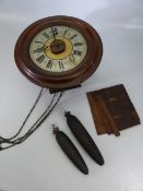 19th Century Post office alarm clock with weights.