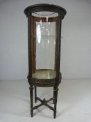 19th Century French circular display cabinet with x-stretcher base