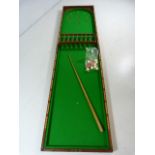 Victorian mahogany bar Billiards folding game with balls. Also comes with cue and the original