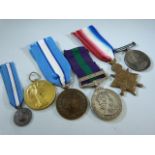 Various medals to include: For long service in the volunteer Force; 1914 -15 star 11229 J.Baker;